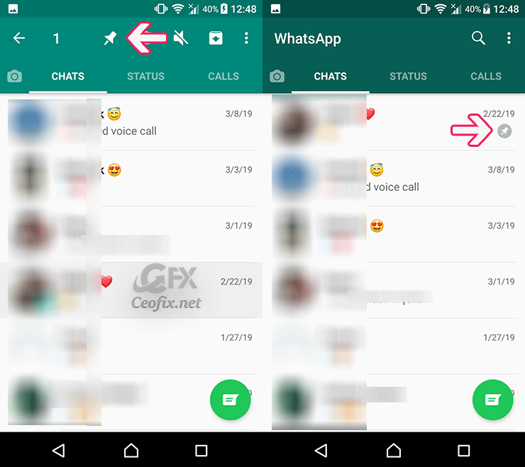 How to Pin a friend chat on top WhatsApp Chats Screen?