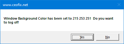 Change Default Window Background Color in Windows 10