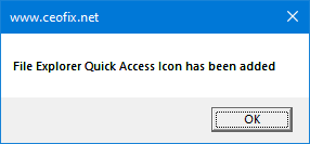 Remove Quick Access icon from File Explorer in Windows