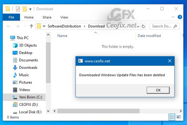 Delete Downloaded Windows Update Files 