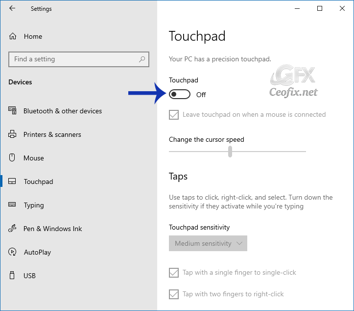 How to Turn Off Touchpad Windows 10