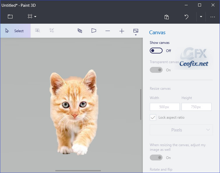 Remove image Background With Paint 3D in Windows 10
