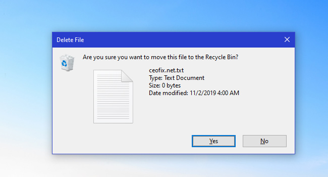Enable Delete Confirmation Dialog Box in Windows