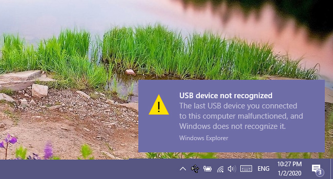 Turn On or Off Notification of USB Issues in Windows 10.