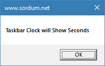 One-Click With The Taskbar Clock Display Seconds in Windows