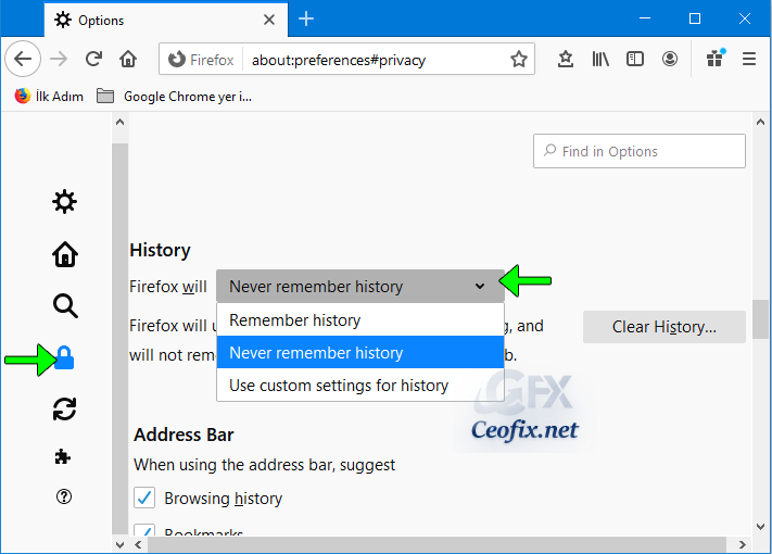 Automatically Delete Firefox History and Cookies at Exit