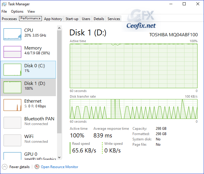 100 % Disc Usage fix from Microsoft