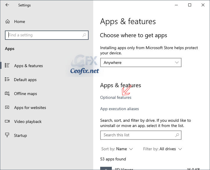 Optional features