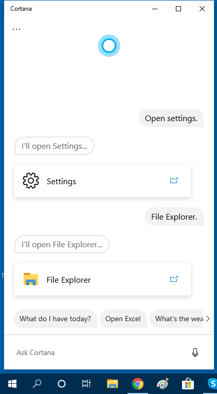 Open File Explorer-cortana