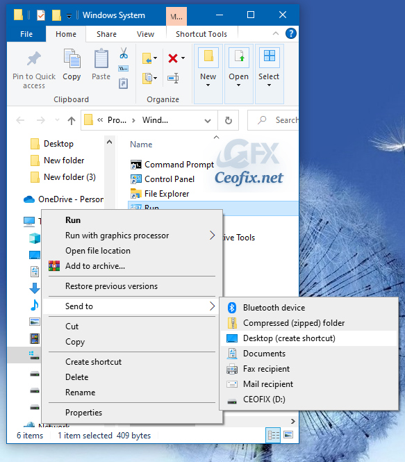 How to Create Shortcut for Run Command on Windows 10 Desktop