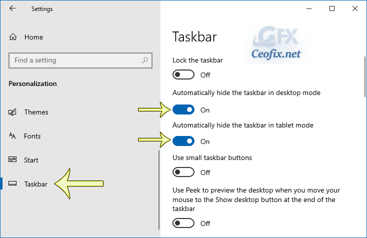 Automatically hide the taskbar in desktop