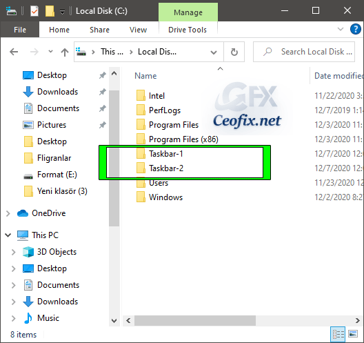 Manually Move Windows 10 Taskbar Icons to Center