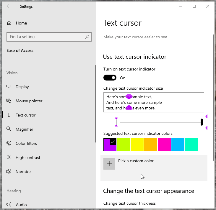 How to Change Text Cursor Thickness, Indicator, and Color