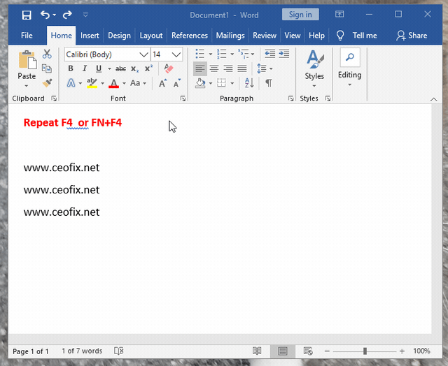How To Repeat The Last Action In Word?