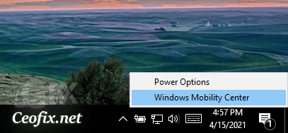 Windows Mobility Center