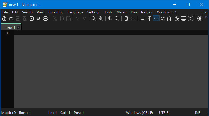 enable dark mode notepad++