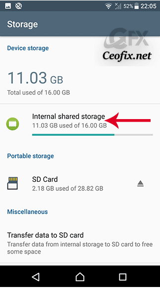 internal shared storage