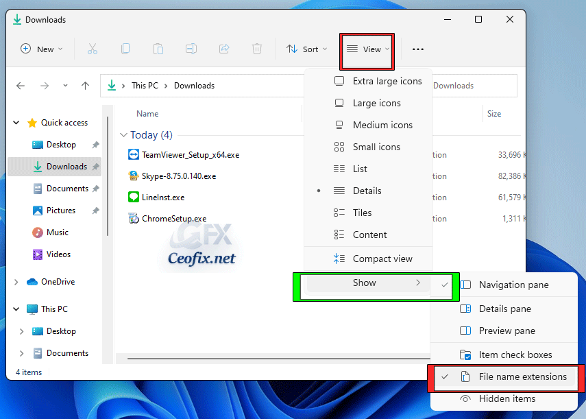 How To Show Or Hide File Extensions In Windows 11 Version
