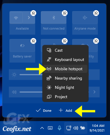 Customize Quick Action Shortcuts on Windows 11