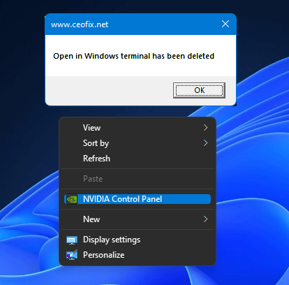 Remove Windows Terminal From Context Menu