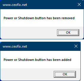 Disable Shutdown And Restart Button