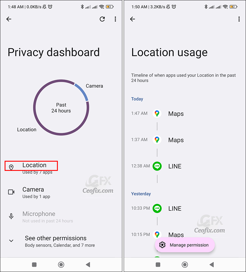 Privacy Dashboard in Android 12?