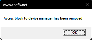 unblock access to device manager